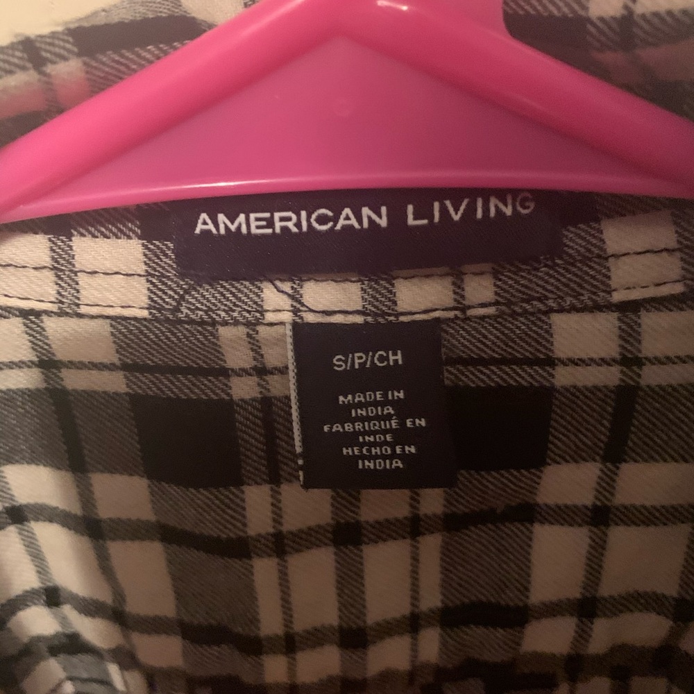Black plaid button up